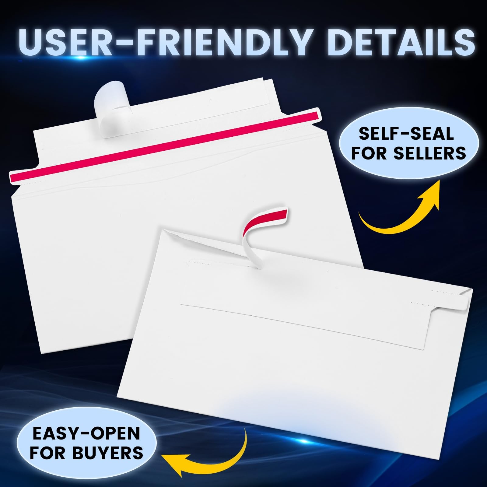 Mailer Trading Card Envelopes 180 Pack 7″ x 4.35″ Semi-Rigid Toploaders