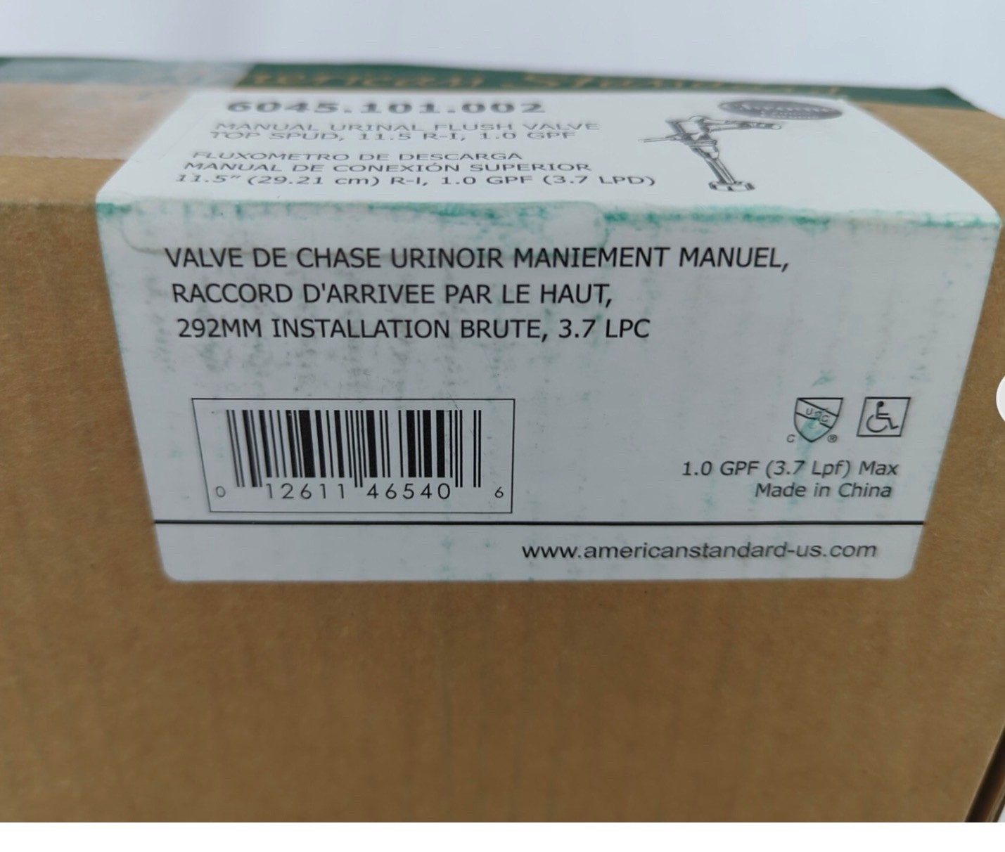 American Standard Durable Manual Urinal Flush Valve Chrome 6045.101.002