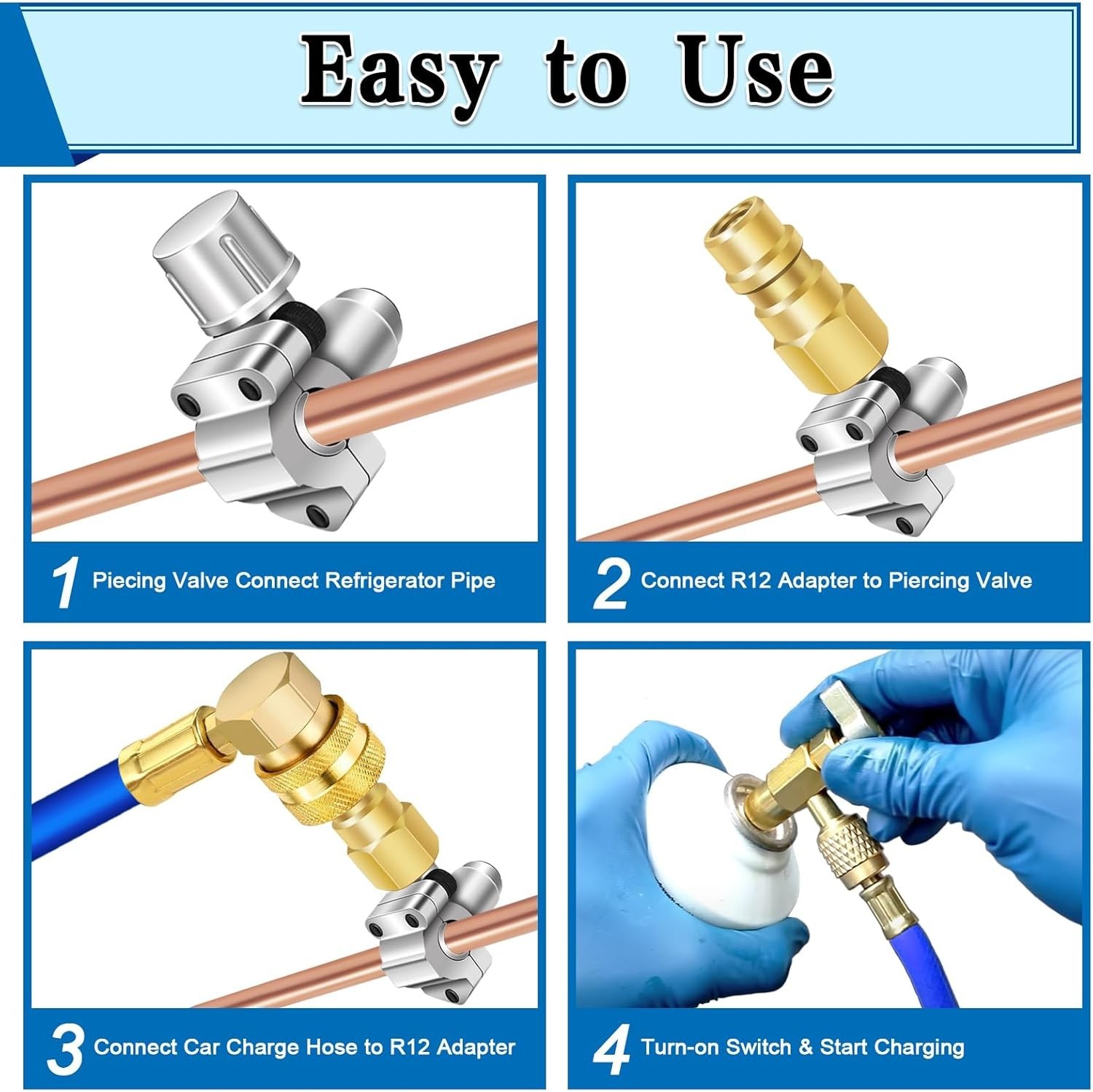 A/C Retrofit Valve Kit-Refrigerant Retrofit Valve Set, with R12 to R134A Low