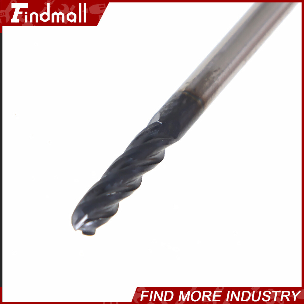5 PCS 1/8″ 4 Flute 1-1/2″ Overall Length Ball Nose Carbide End Mill