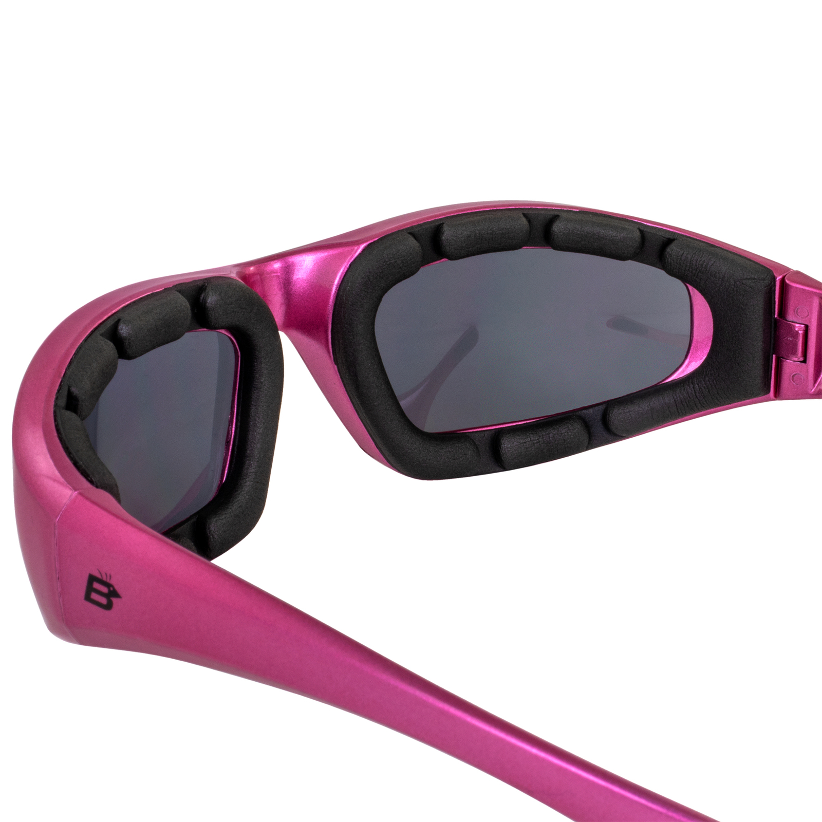 Birdz Eyewear Oriole A/F Padded Sunglasses Pink Frame w/ Clear & Smoke Lenses