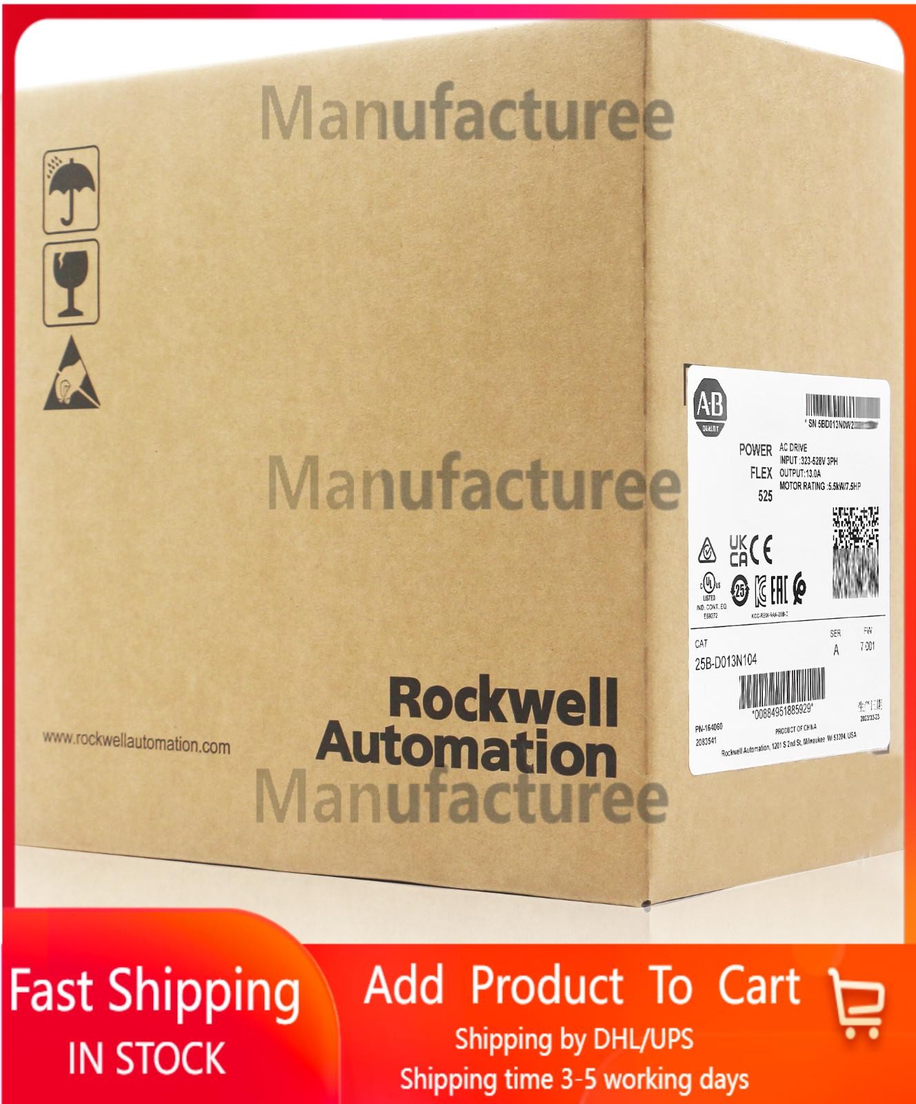 New Allen-Bradley 25B-D013N104 PowerFlex 525 5.5kW 7.5Hp AC Drive UPS Shipping