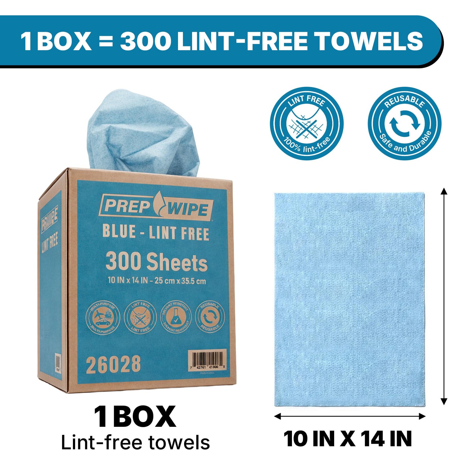 Lauco Prep Wipe Lint-Free Towels – Heavy Duty Nonwoven Cleaning Cloths for