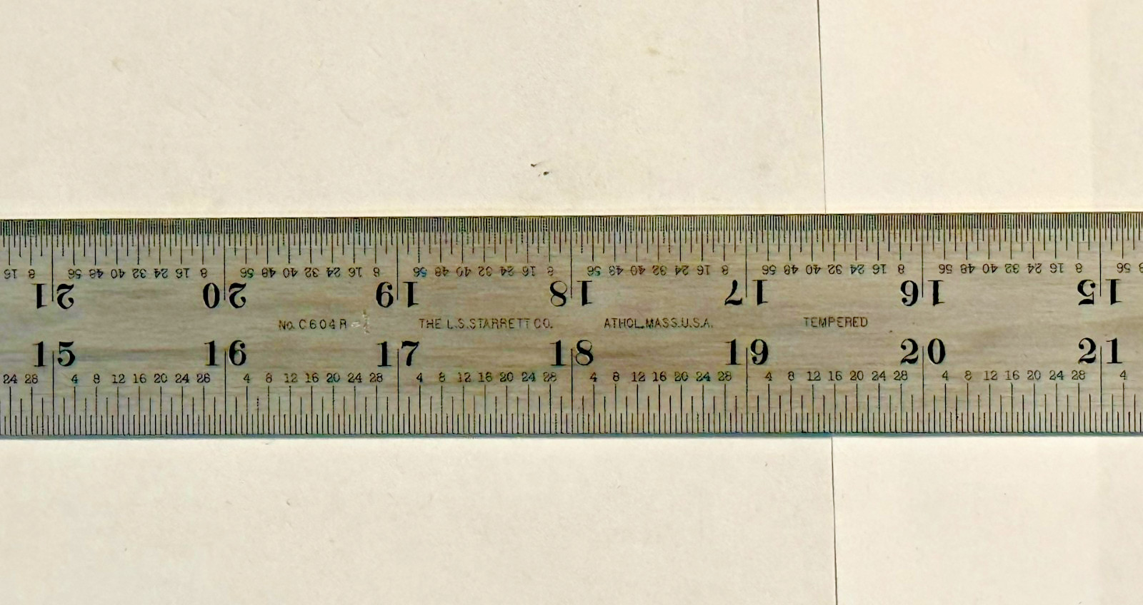 Starrett 36″ Steel Rule No. C604R Machinist Ruler 4R Graduation Tempered USA
