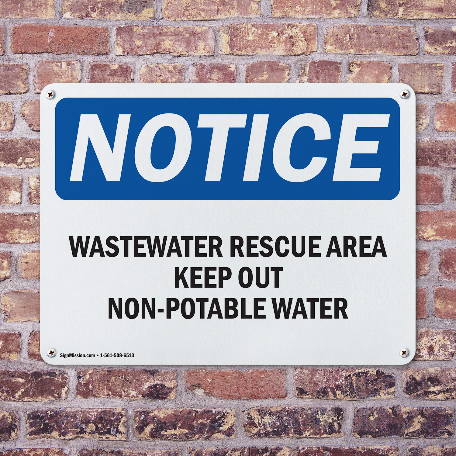 (2 Pack) Wastewater Reuse Area Keep Out Non-Potable Water OSHA Notice Sign Decal