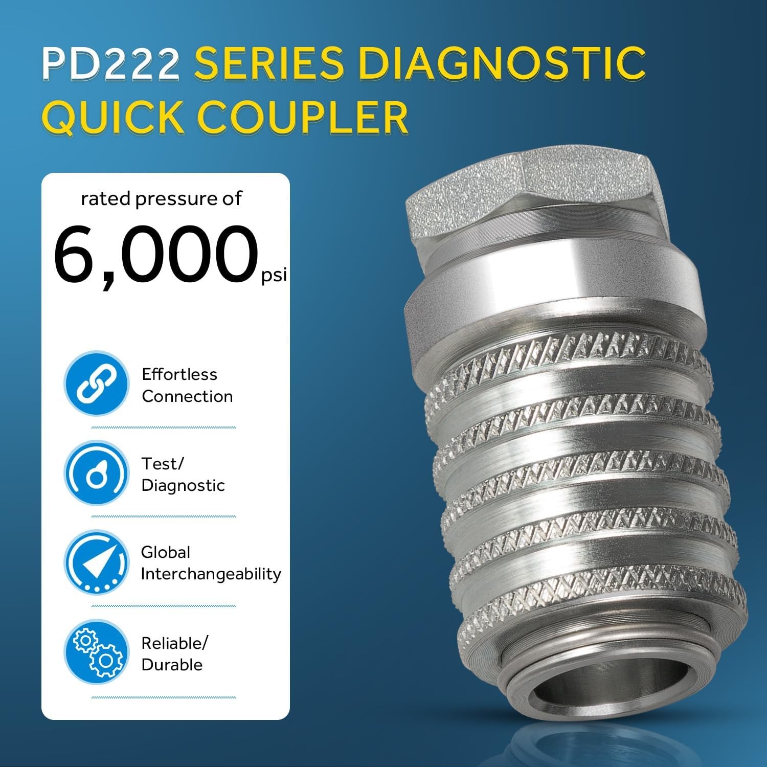 PD222 Steel Test Port and Diagnostic Equipment Quick Couplings, 1/8″ Body Size