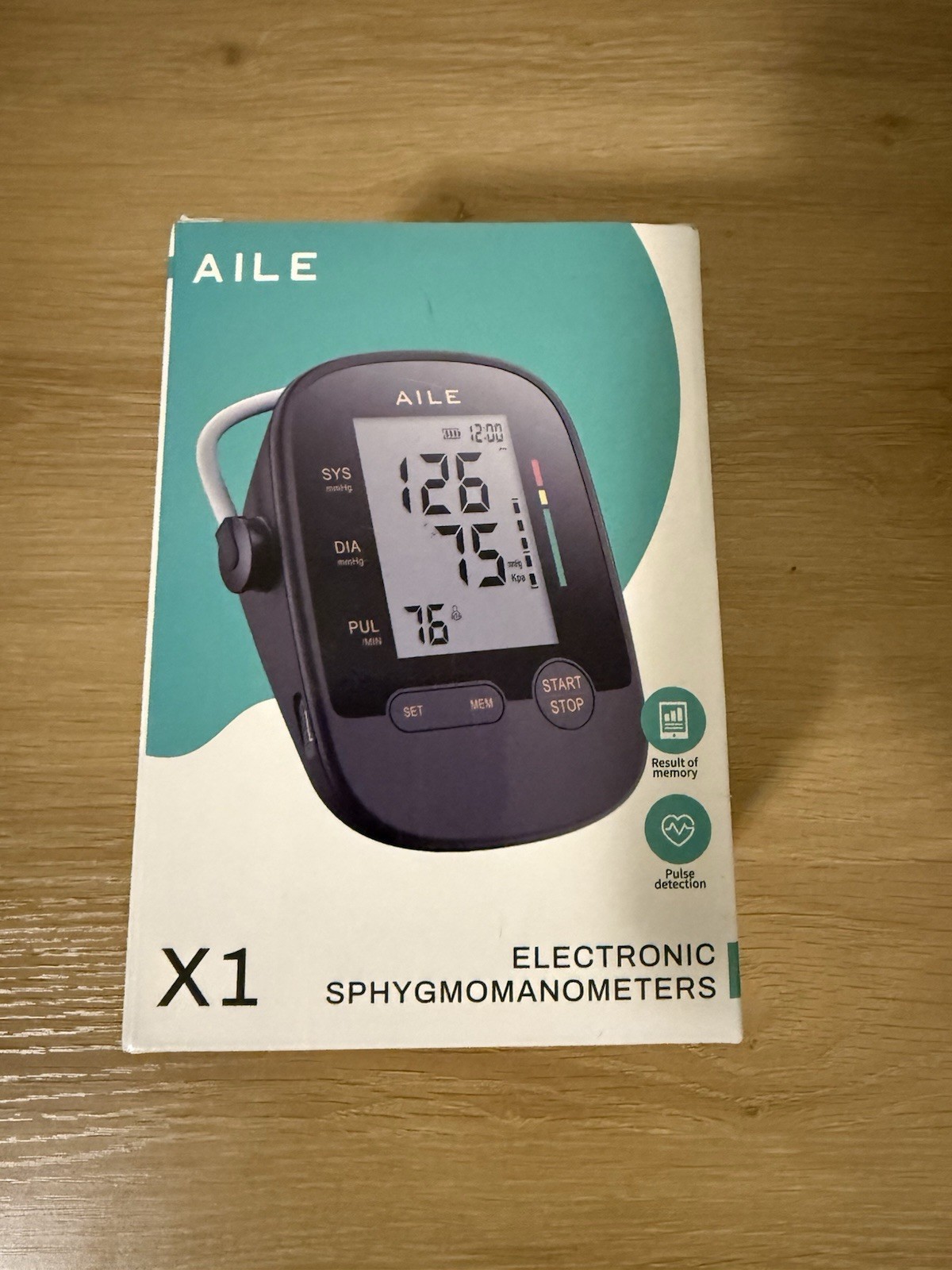 AILE X1 Arm-Type Digital Blood Pressure Monitor Automatic Adult Pulse Memory