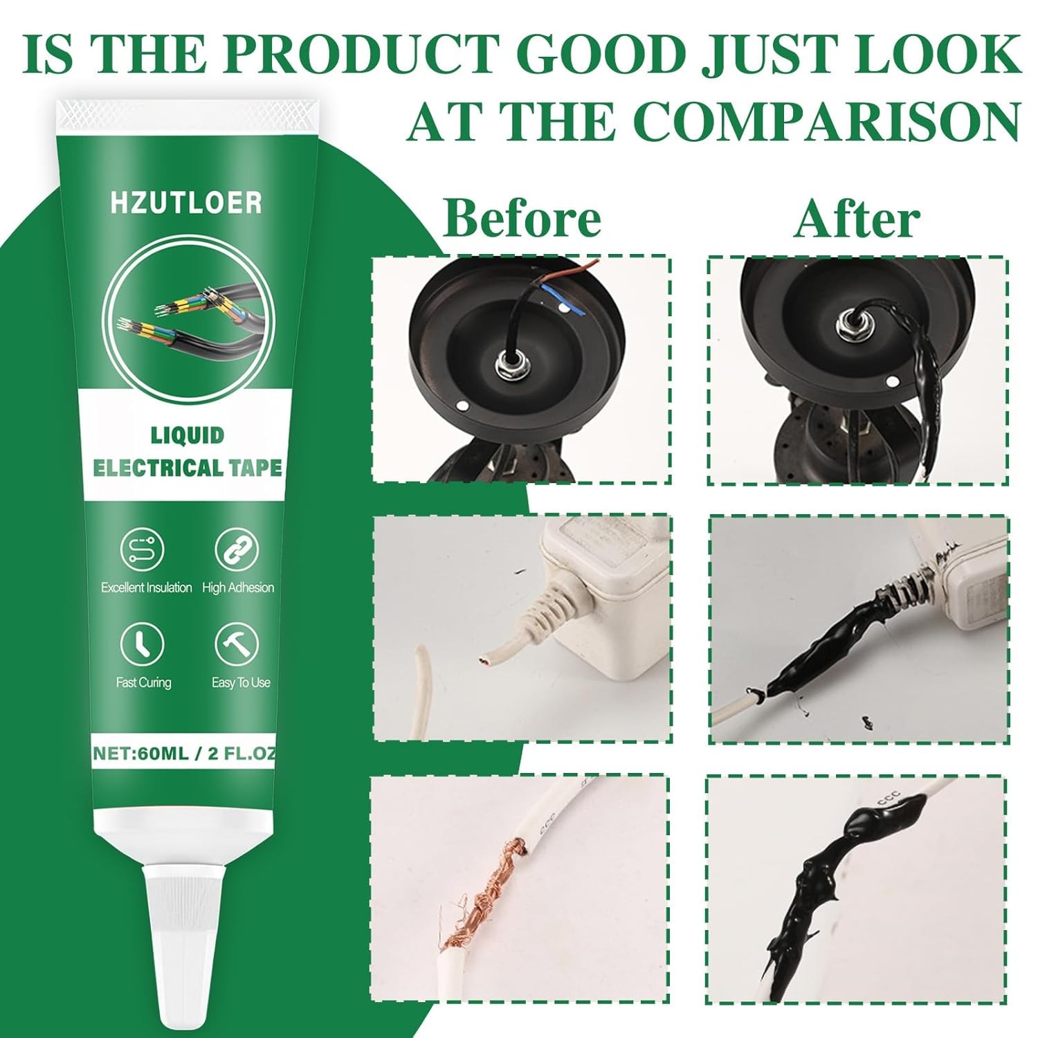 Liquid Electrical Tape, Waterproof Fast Drying High Temp Sealant Glue 2 Pack