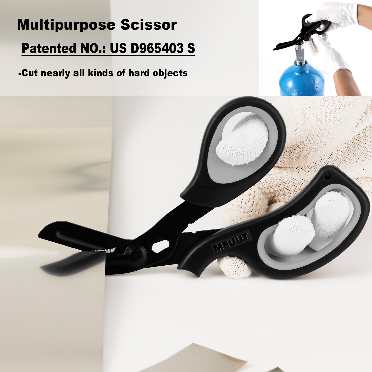 MEUUT 8 inches All Purpose Scissors Multipurpose Heavy Duty Black+navy+white
