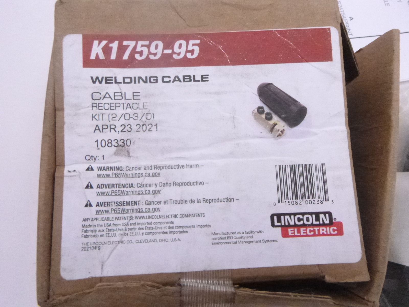 Lincoln Equipment Twist Mate Receptacle For 2/0-3/0 (70-95 mm2) #K1759-95