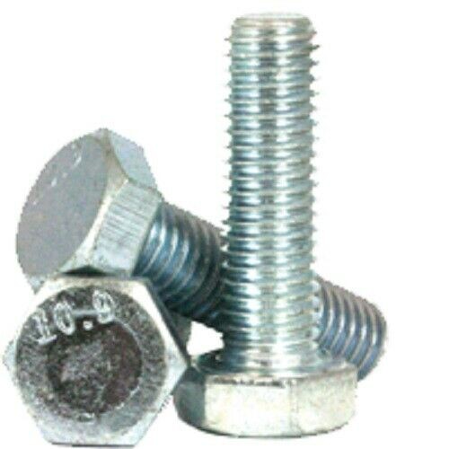 M12-1.75 X 25MM DIN 933 Coarse Hex Cap Screw 10.9 Zinc Plated 500 Pieces