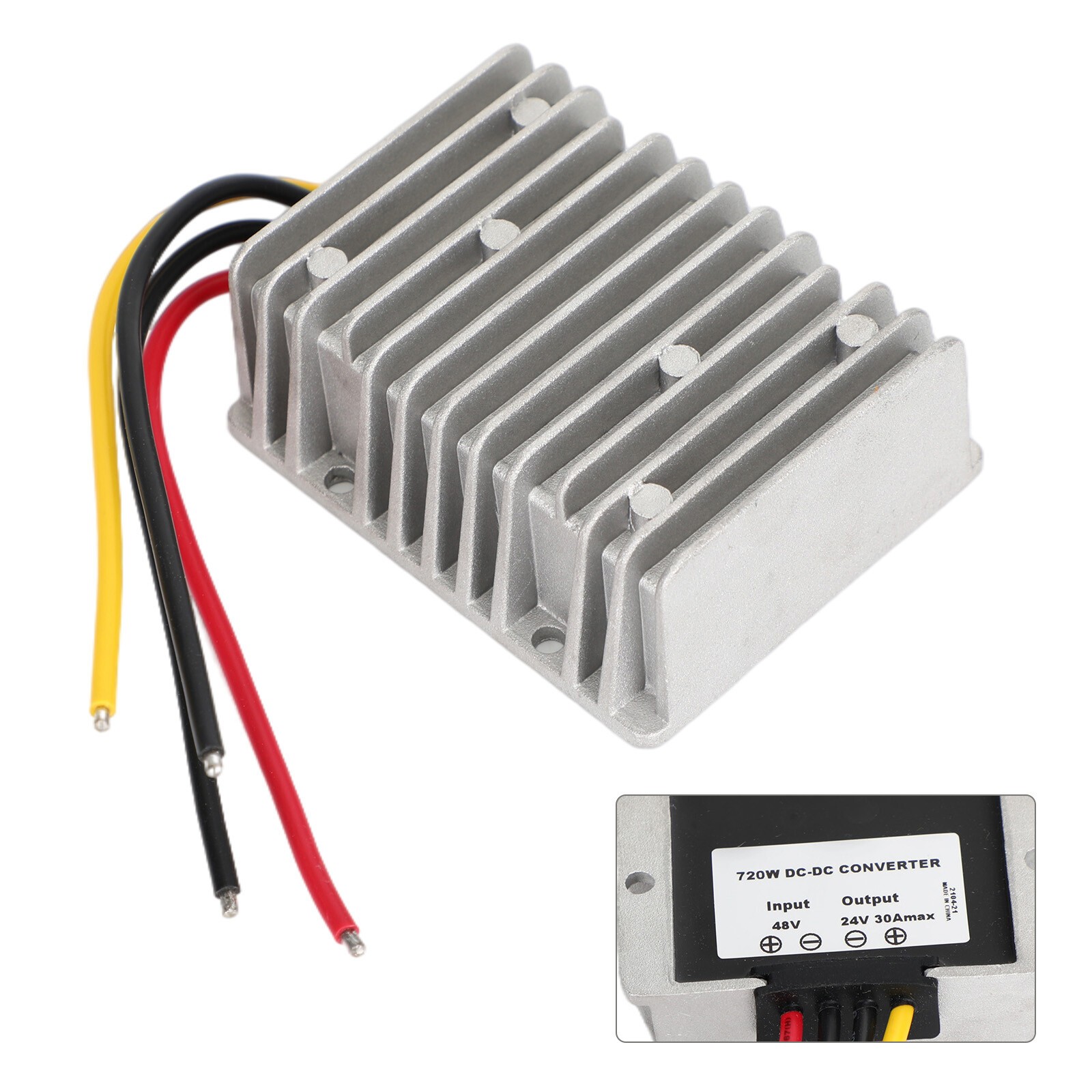 WaterProof 36V/48V to 24V 30A 720W Step Down DC/DC Power Converter Regulator US