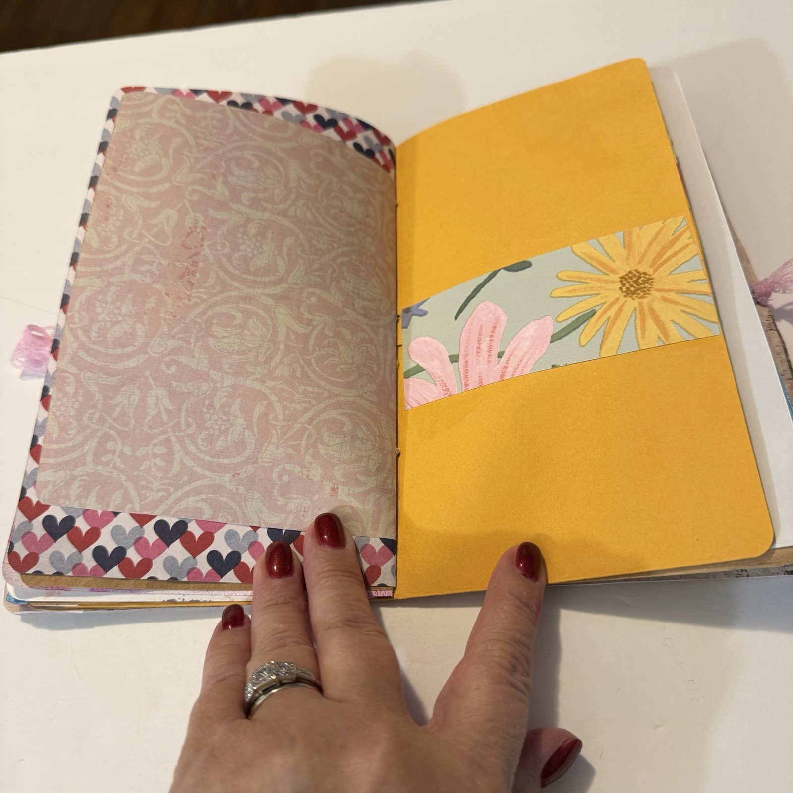 Handmade Junk Journal Valentine Theme Measures 8.5 X 5.5 Inches