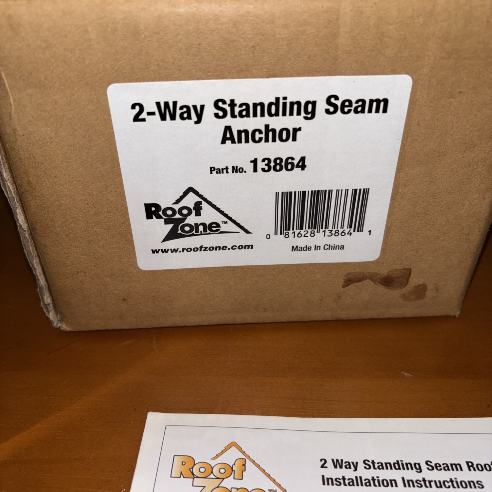 Roof Zone 2-Way Standing Seam Anchor Clamp Tie Down PART No. 13864