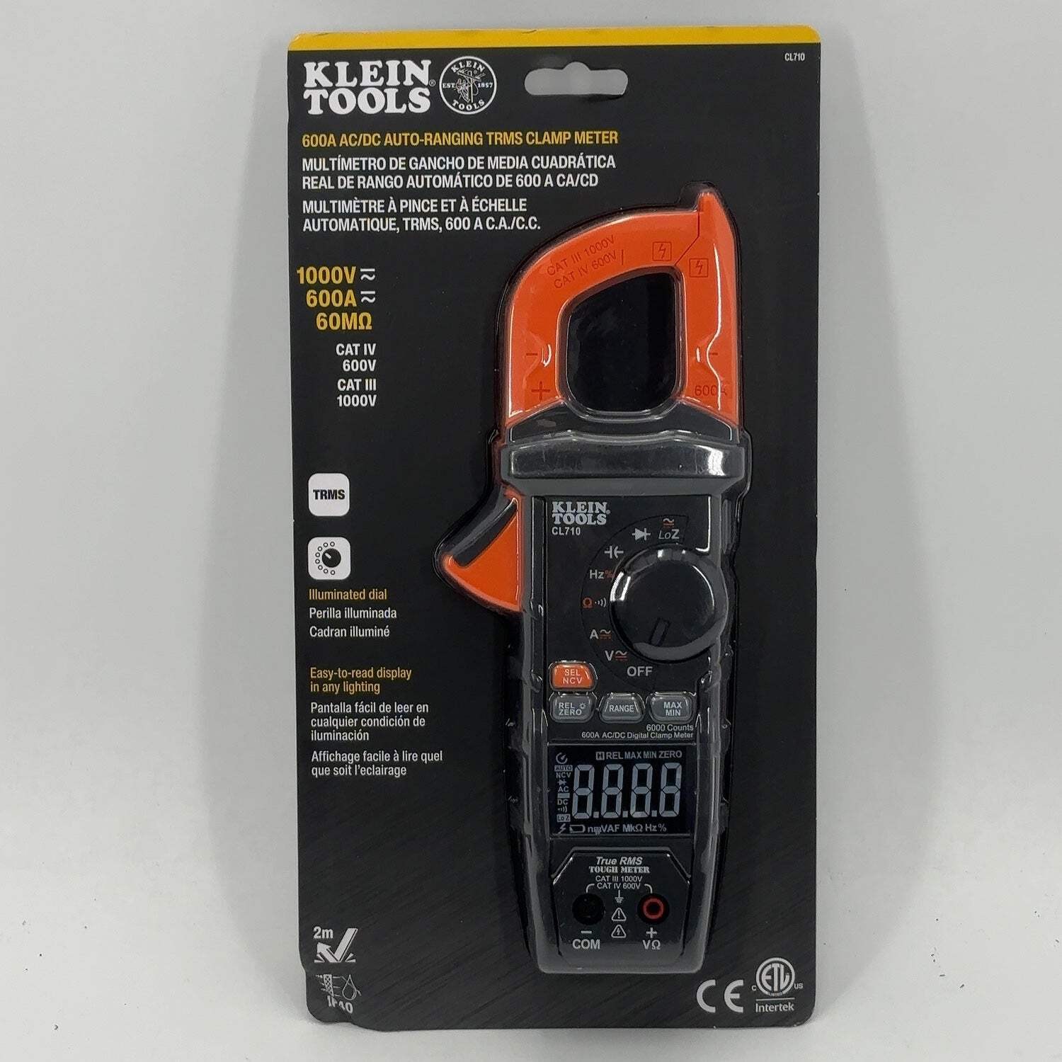 New Klein Tools 600A AC/DC Auto-Ranging TRMS Clamp Meter Multimeter CL710
