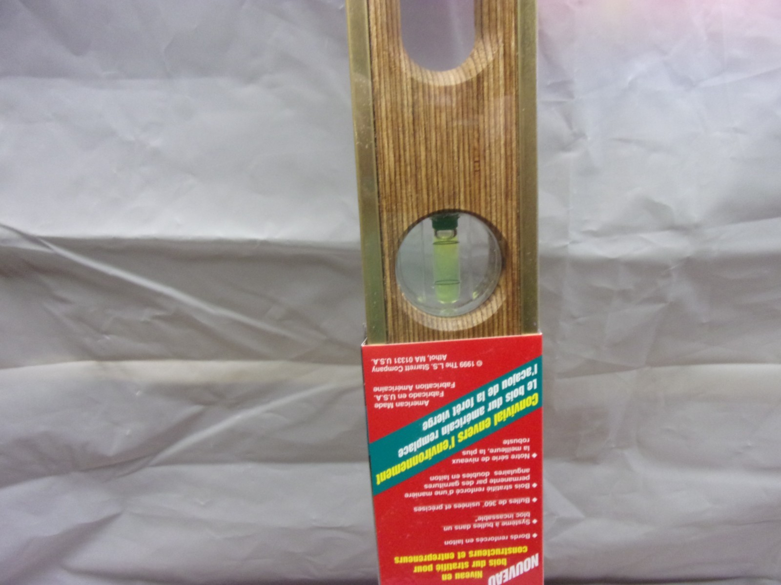 STARRETT 24″ Brass Bound Laminated Mahogany Builders & Contractors Level NOS