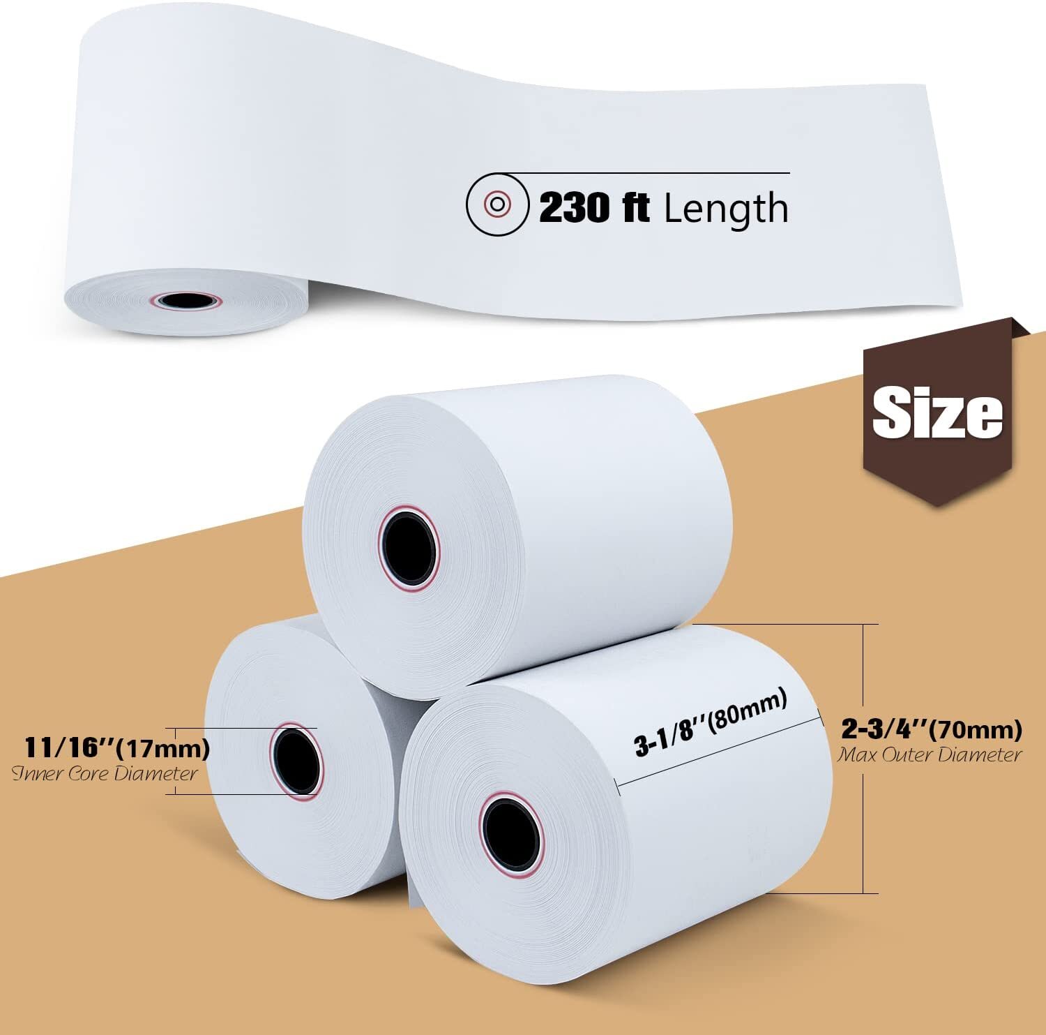 10 ROLLS 3-1/8″ x 230′ THERMAL POS RECEIPT PRINTER ROLL PAPER – POS-X XR510