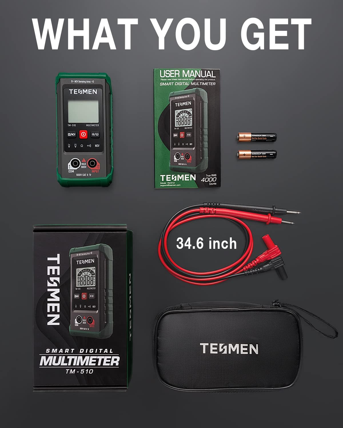 Smart Digital Multimeter Auto Ranging NCV Voltage Tester 4000 Counts