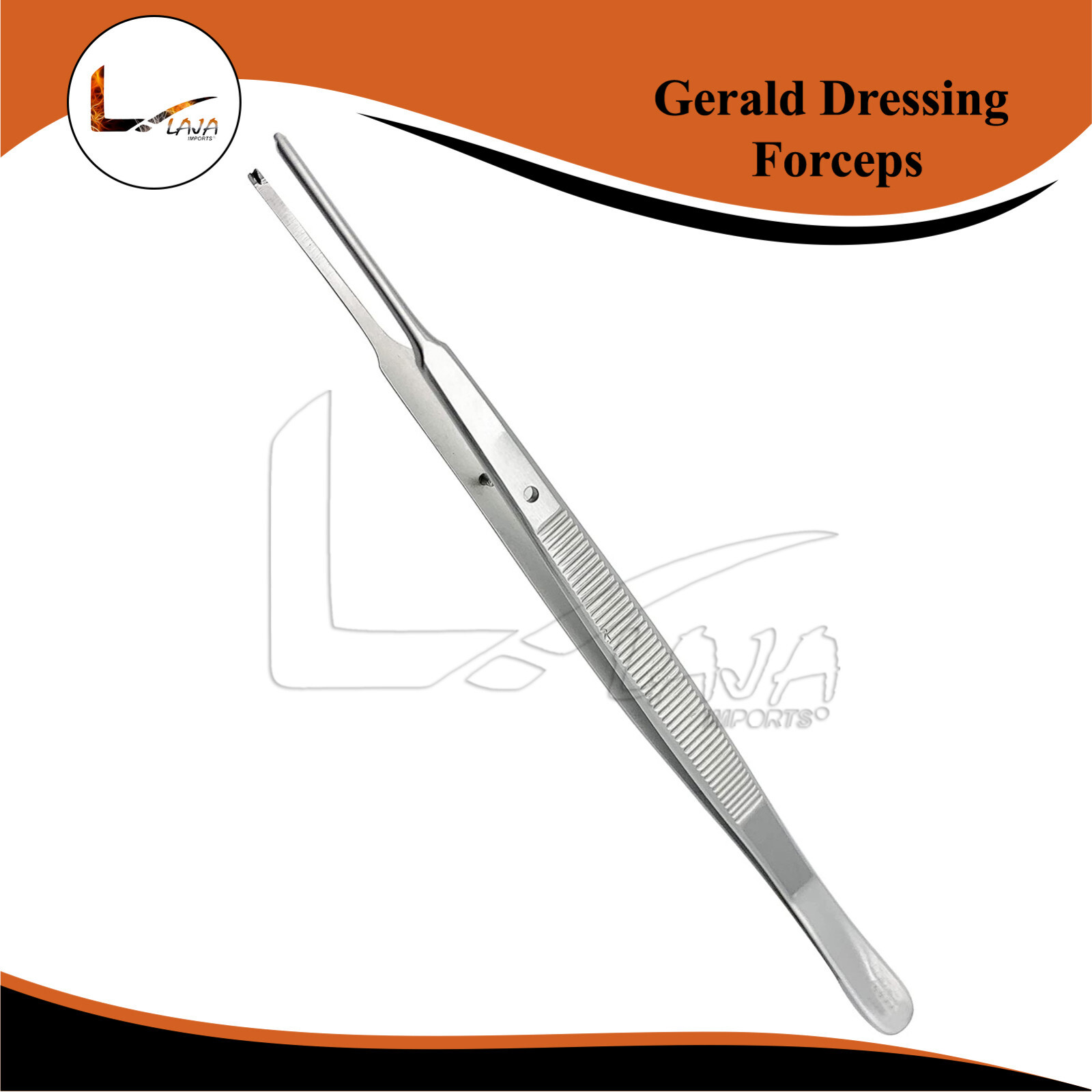 Gerald Dressing Forceps with Teeth Straight 17.5 cm Surgical Instrument