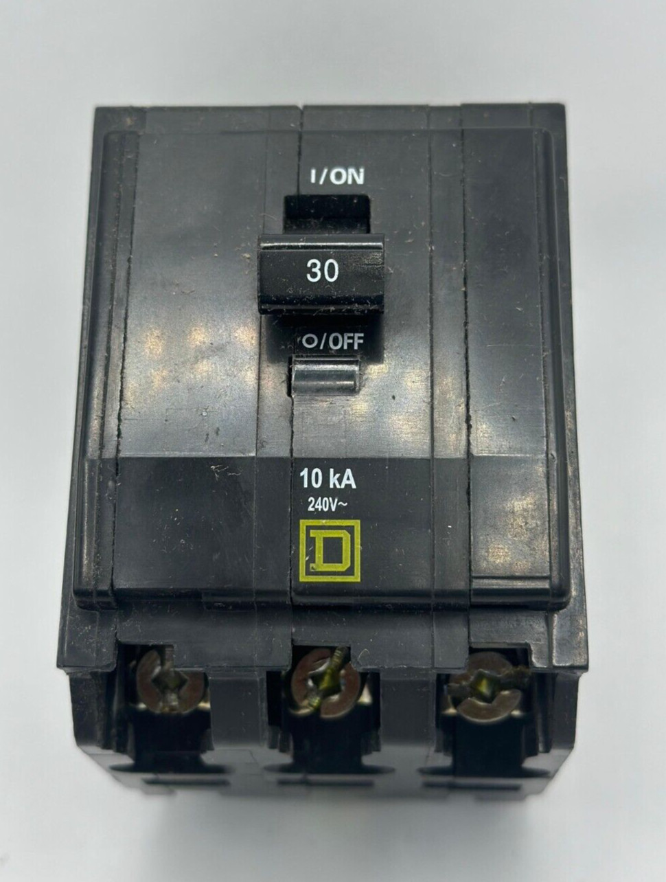 USED Square D QOB330 Circuit Breaker 3 Pole 30 Amp 240V 10kA Bolt On