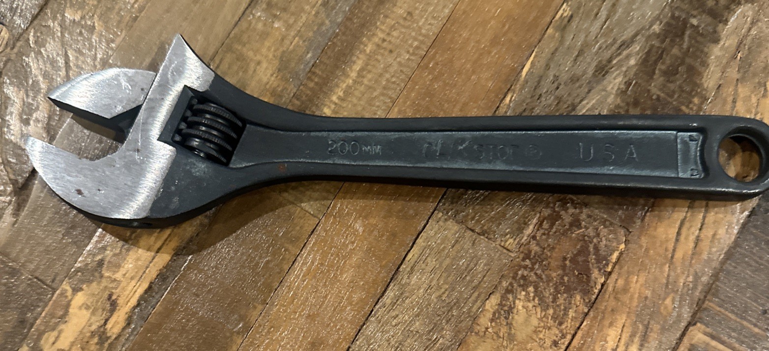 Stanley PROTO 8″ Adjustable Wrench 708 Made in USA Chrome NEW Clik Stop Black