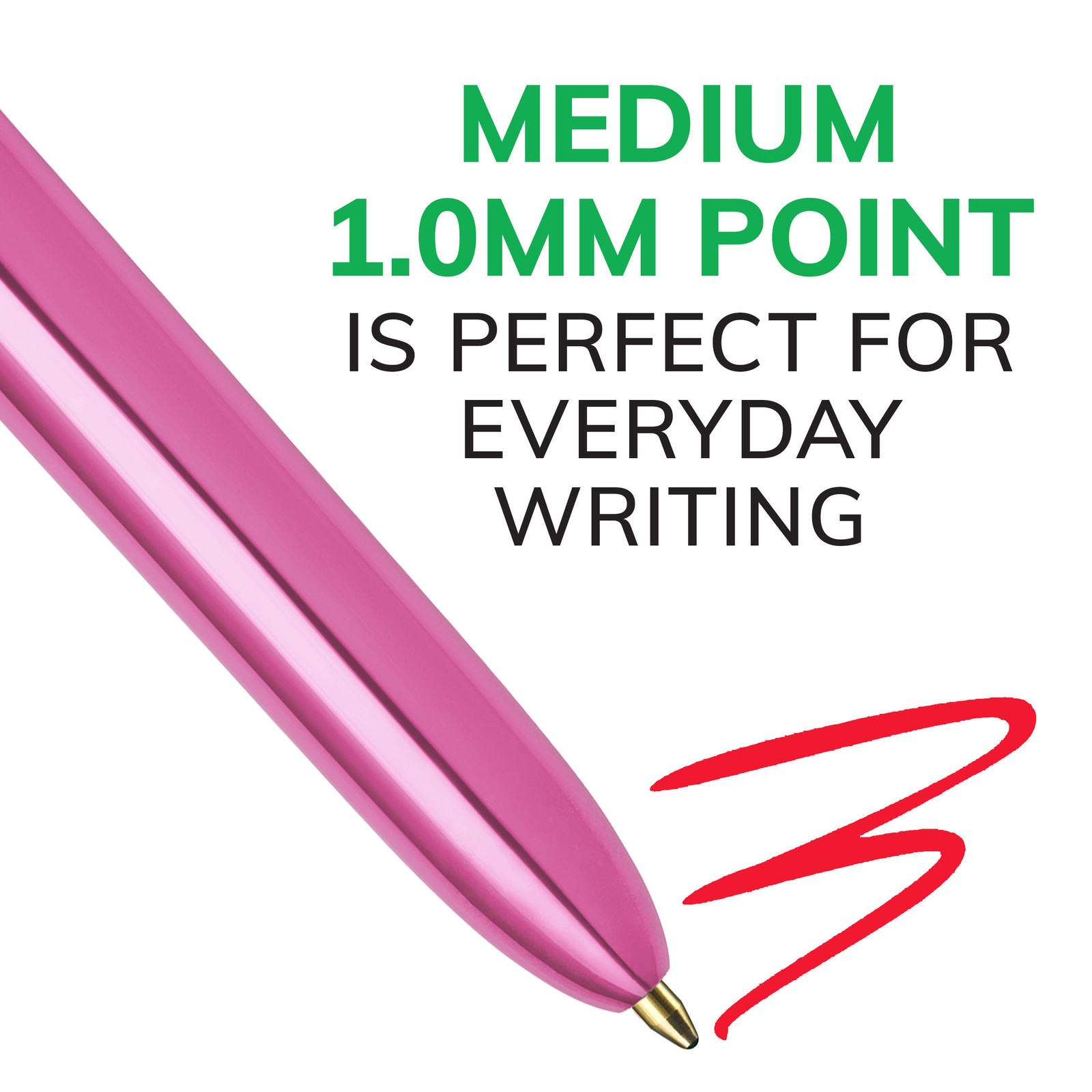 BIC 4 Color Shine Retractable Ballpoint Pen, 1.0 mm Point, 6-Count