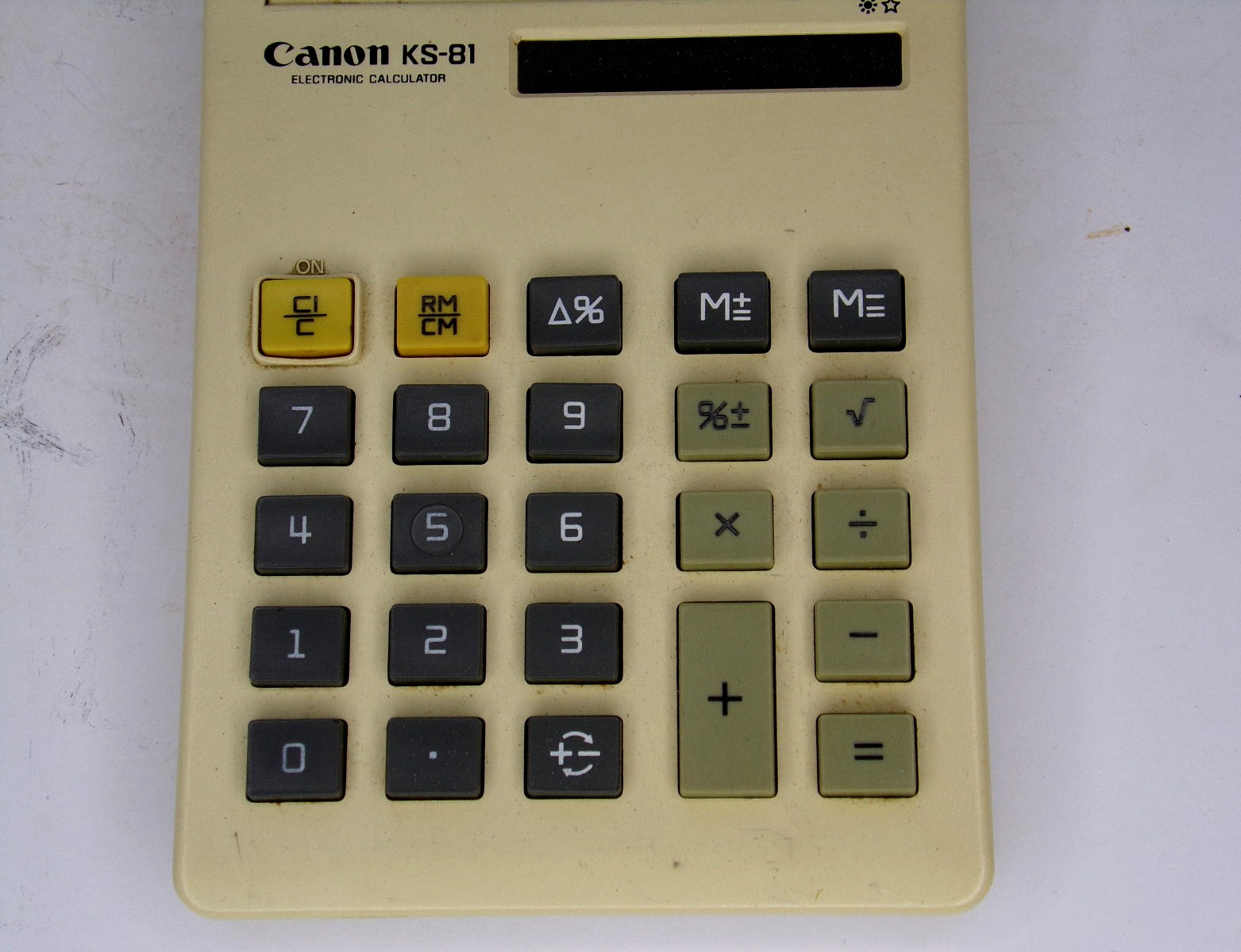 Vintage Canon KS-81 Electronic Solar Calculator With Adjustable Angle Stand