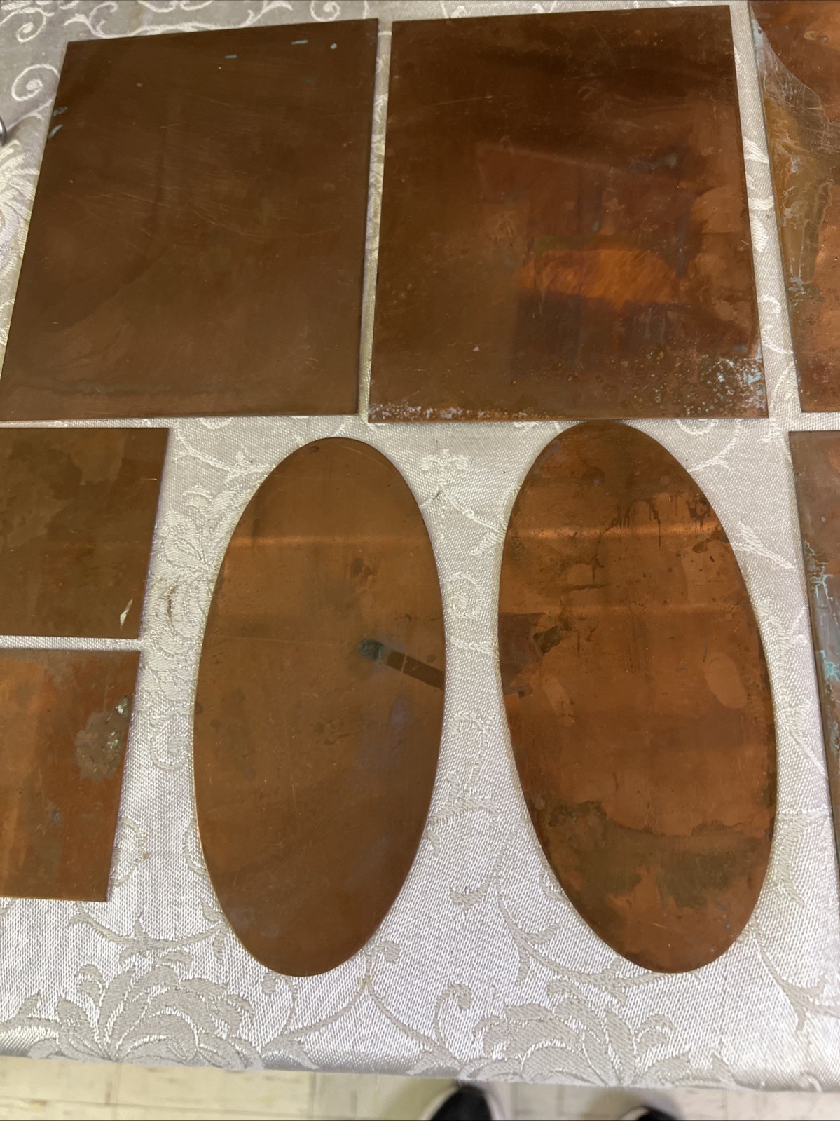11 Pieces Copper Sheets Plates for Crafts/ Enamel Various SizesNew/old Inventory