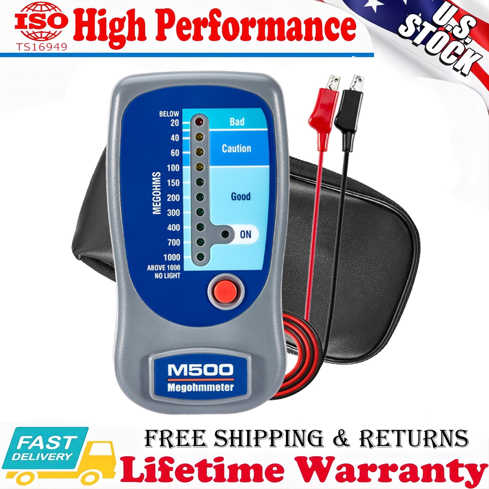 M500 Megohmmeter, Insulation Compatible with Supco M500 Megohmmeter w/ Case New