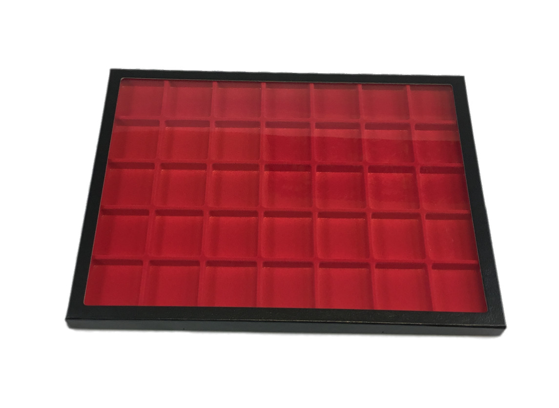 Riker Display Case 12 x 16 x 3/4″ with Flocked Trays for Jewelry, Coins, & More