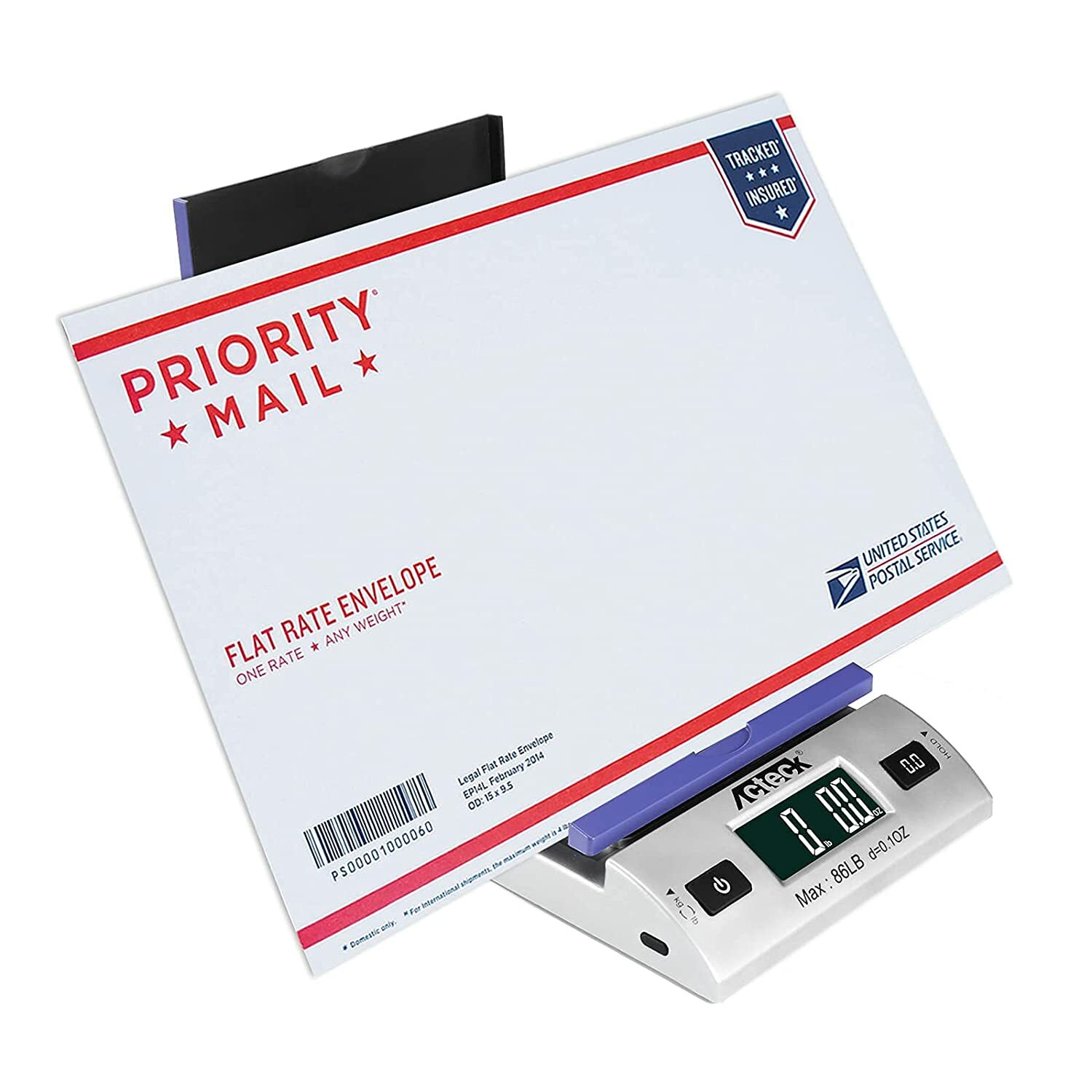 Acteck A-DS86 Blue 86 lb x 0.1OZ Digital Postal Shipping Scale Adapter+Batteries