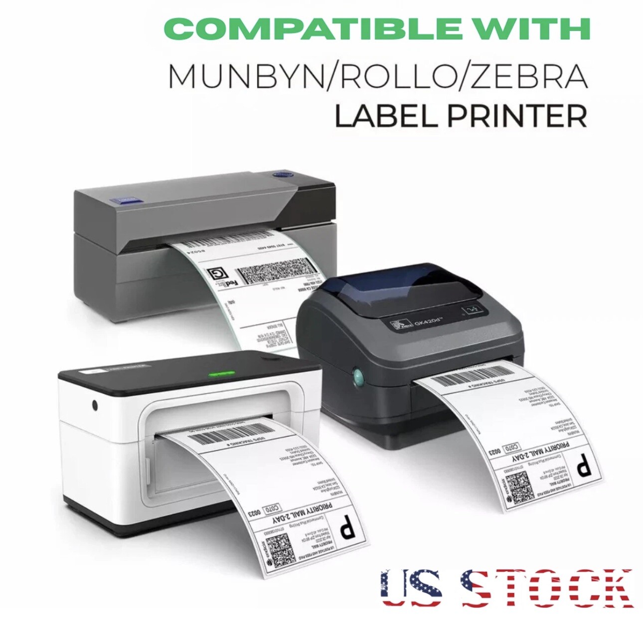 500 4″ x 6″ Direct Thermal Shipping Labels for Zebra & Rollo and any Printers