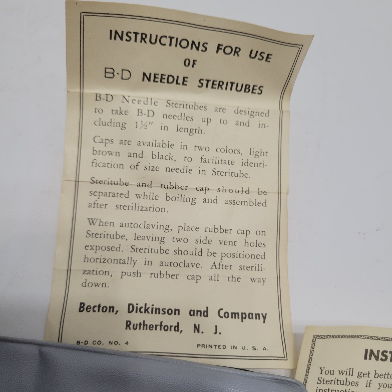 Vintage 1950’s Becton Dickinson Needle Steritubes In Original Case Rare HTF