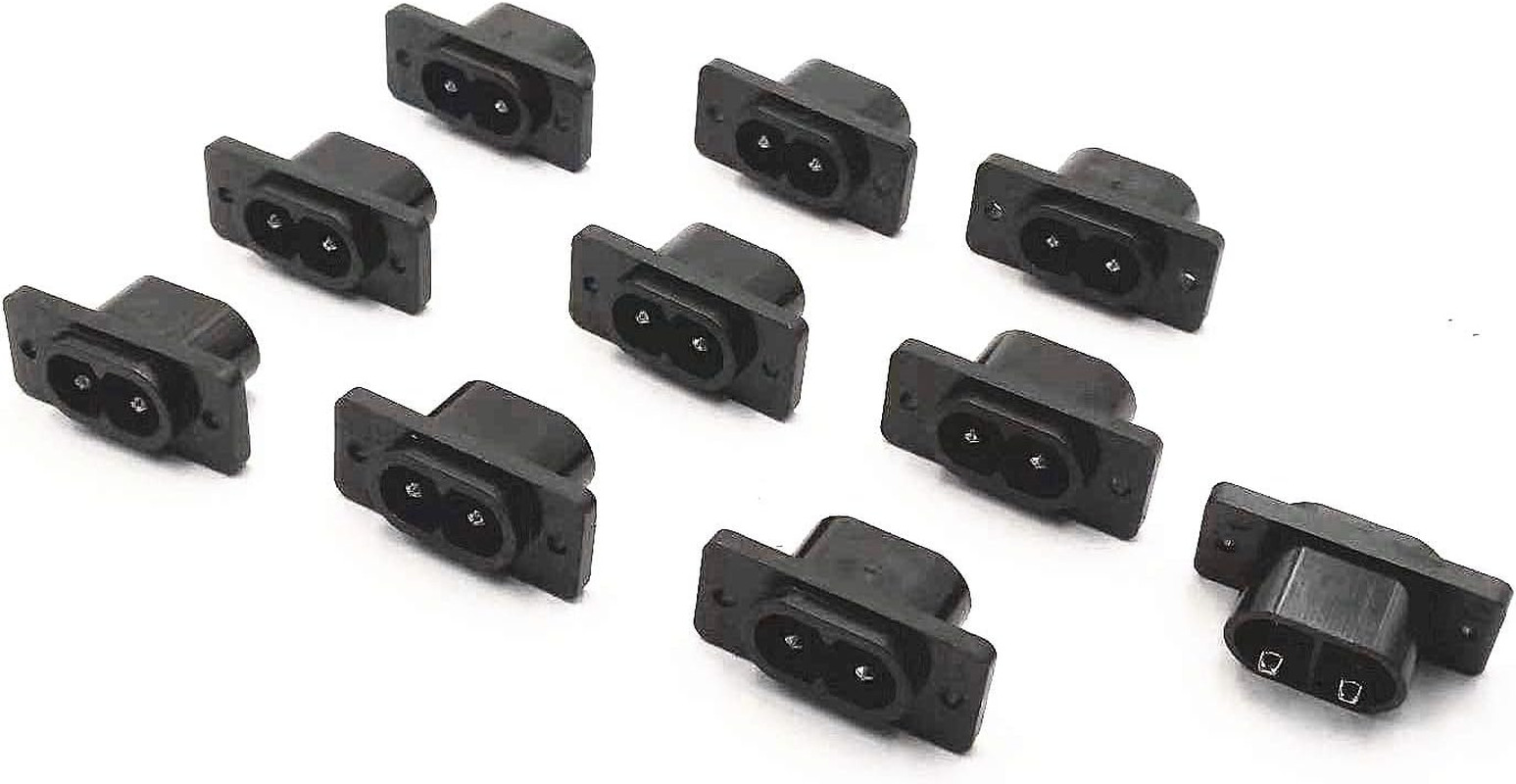 10 Pcs AC 250V 2.5A IEC320 C7 Male Panel Mount Power Inlet Socket
