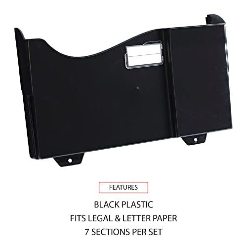 UNIVERSAL GRANDE CENTRAL FILING SYSTEM SEVEN POCKET WALL MOUNT PLASTIC – BLACK