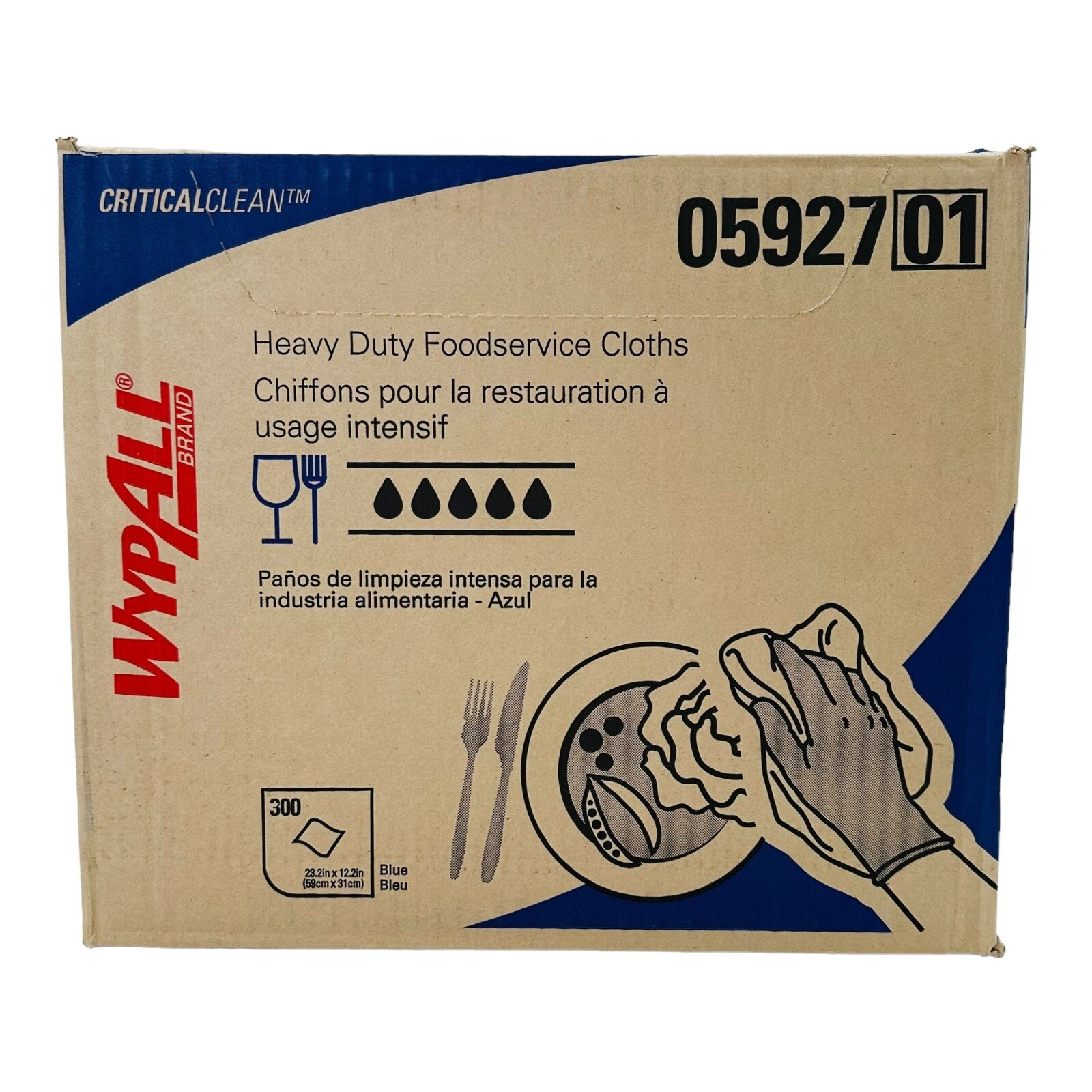300 Cloths Wypall Heavy Duty Foodservice Cloths 23.2″ x 12.2″ Exp.11/2028