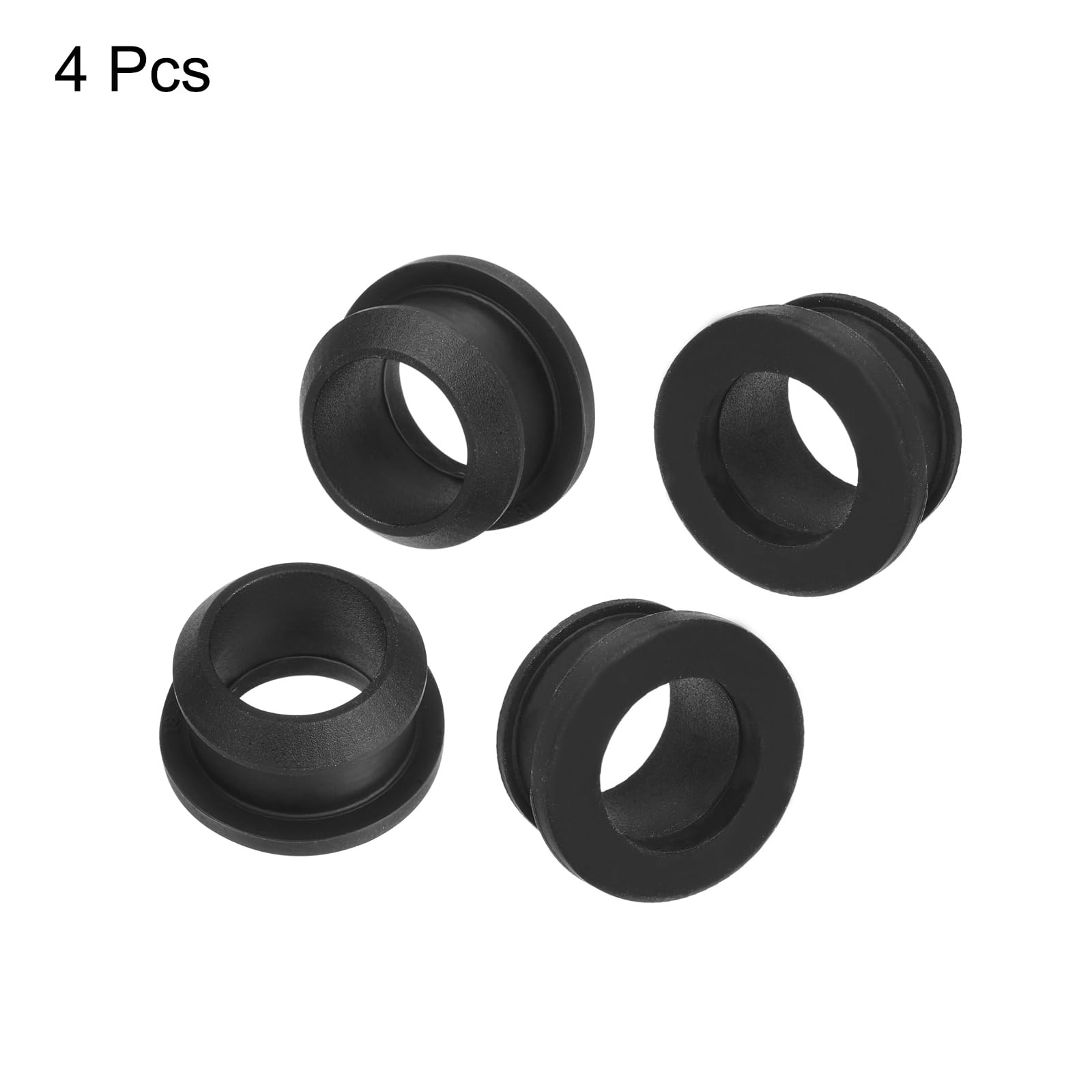 4Pcs Snap Rubber Grommet Hole Plug Mount Dia 18mm ID 14mm H 14mm Seal Black