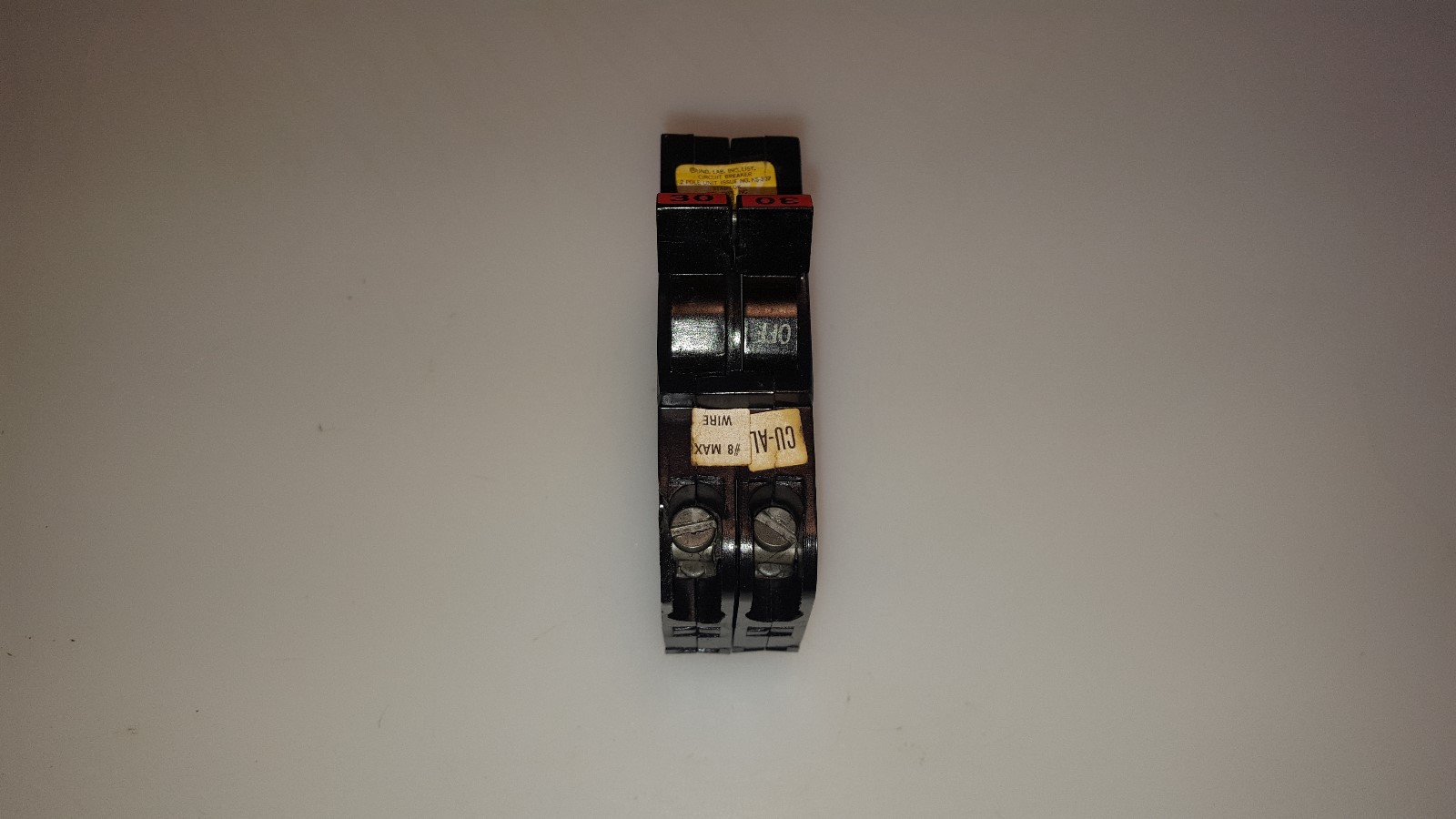 FPE Federal Pacific NC230 30 Amp 2 Pole Stab-Lok Circuit Breaker Red Handle Flaw