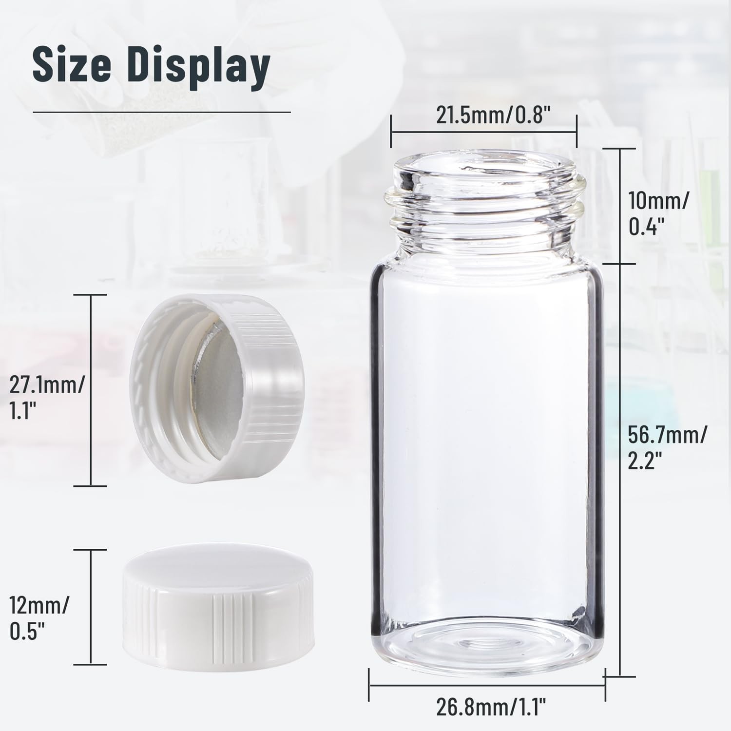 500pcs 20ml Scintillation Vials Borosilicate Glass Sample Vials Counting Vial ﻿