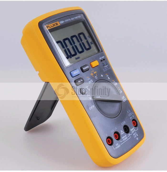 Fluke 18B+ AC/DC Voltage Current Digital Multimeter Auto/Manual Range LED Test