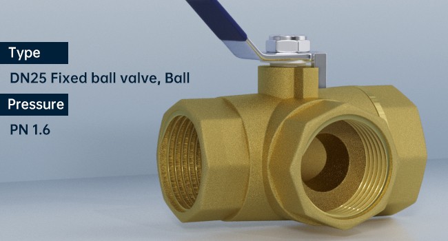 G1″ 3 Way Ball Valve Three T Port Brass Female Type For Water Oil And Gas US