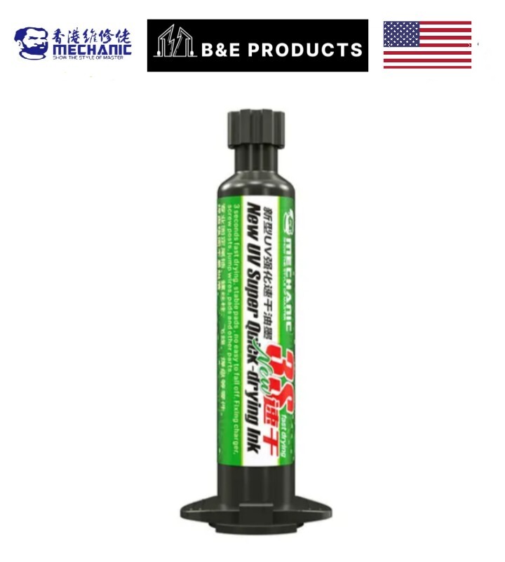 Mechanic, Fast Drying UV Solder Mask Ink, Fast Curing SU3, Green 10cc, Pcb, Bga