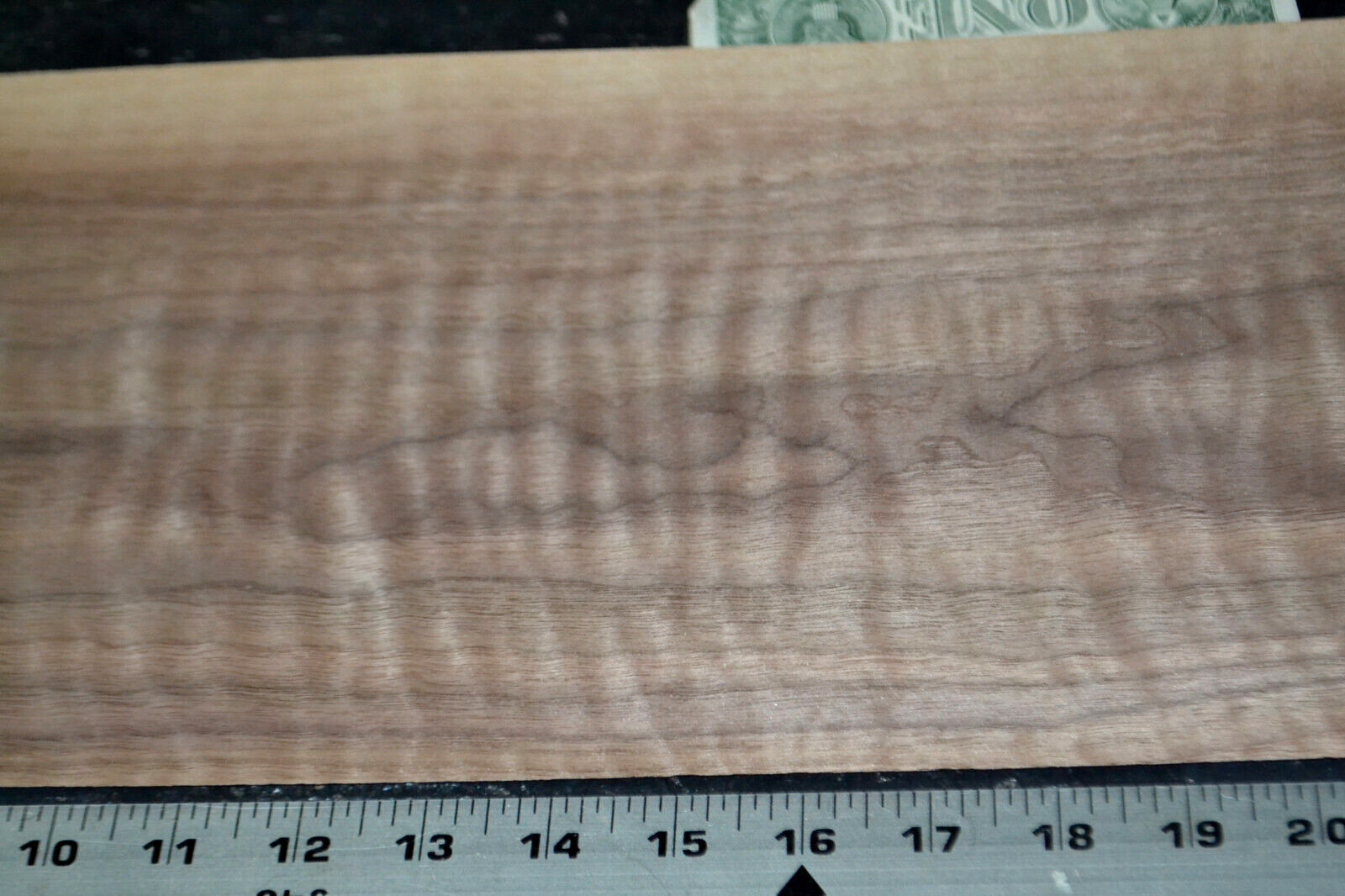 Curly Walnut Raw Wood Veneer Sheet 8.5 x 39 inches 1/42nd thick N5942-72