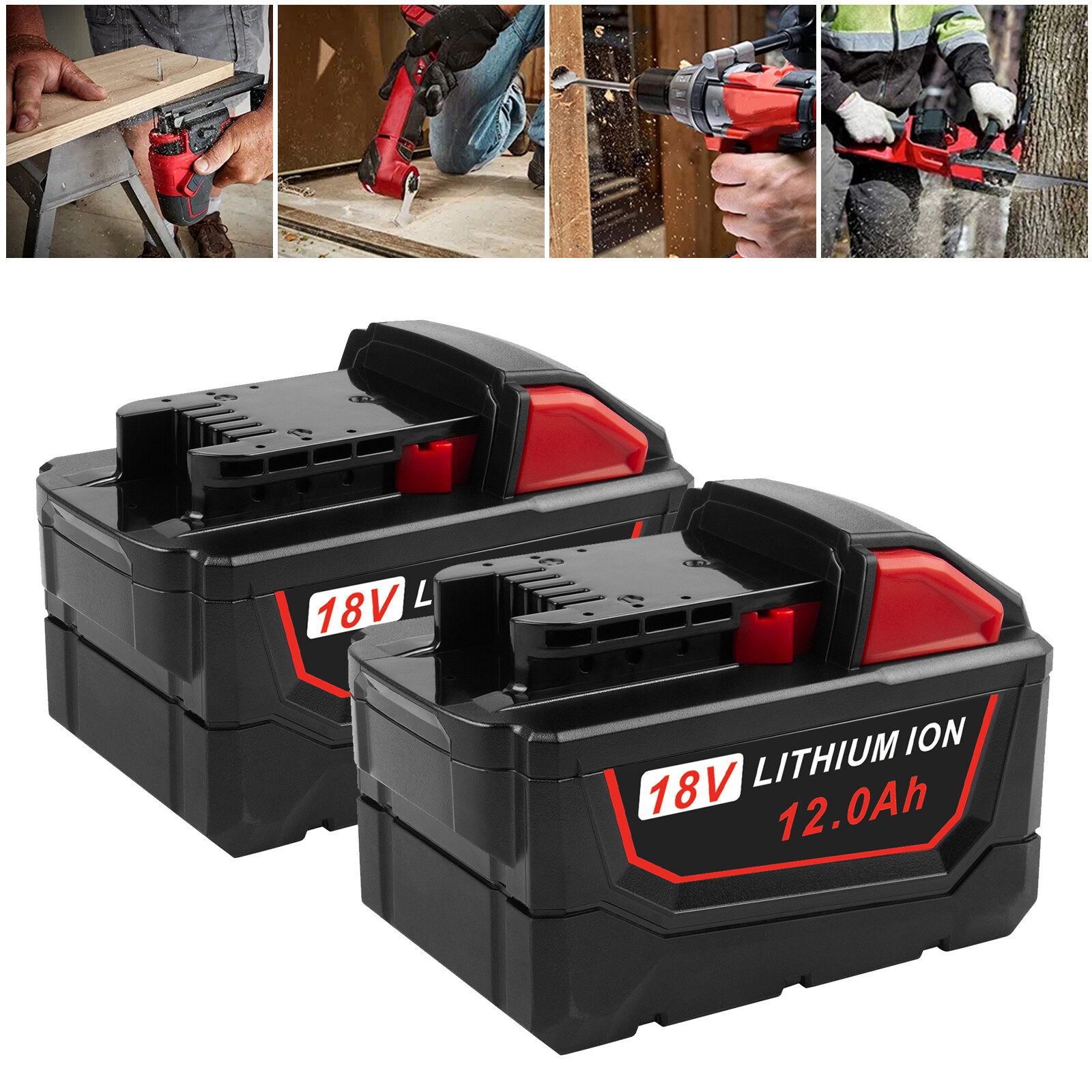 2PCS For Milwaukee 18V for M18 Li-ion XC 12.0Ah Battery 48-11-1860 48-11-1850 US