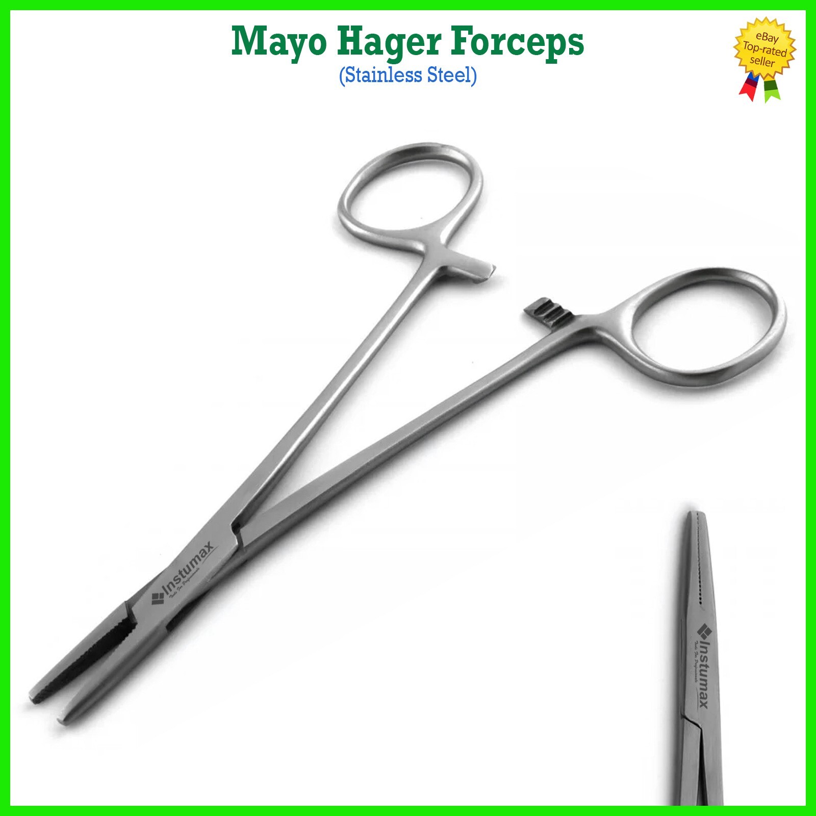 Pinzas Mayo-Hegar Recta y Curva Acero Inoxidable Instrumento Quirúrgico