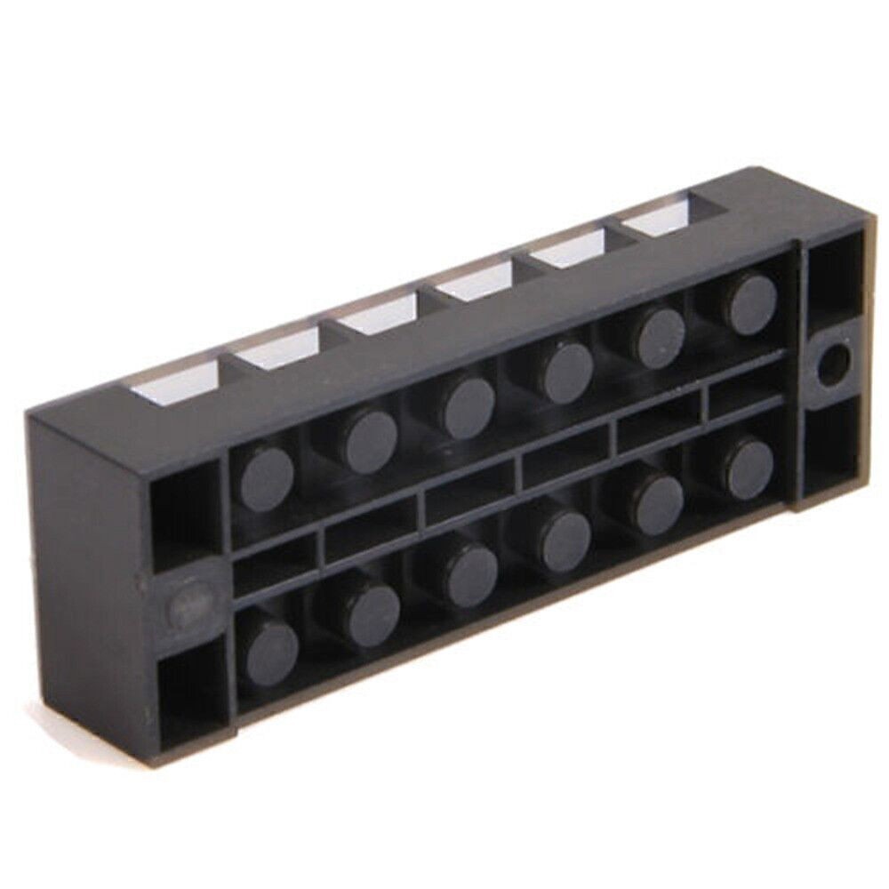 2pcs Dual Row 6-Position Screw Terminal Block Barrier Strip 600V 15A TB1506 US