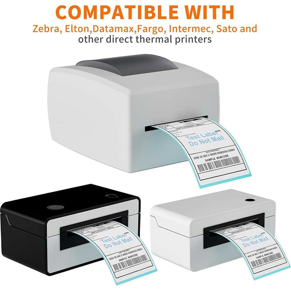 500-2000 4″x6″ Fanfold Direct Thermal Shipping Labels for Zebra & Rollo Printers