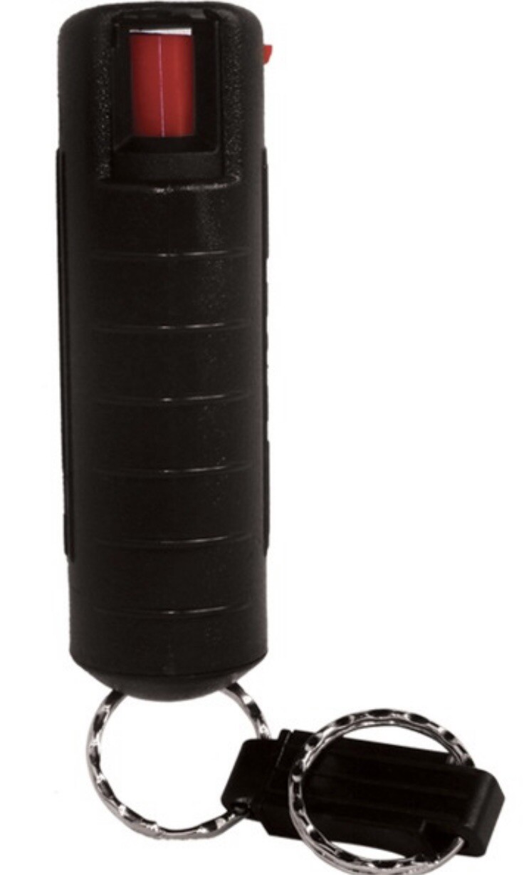 2 HOT Molded Case 1/2 oz KEYCHAIN POLICE Pepper Spray Defense Security CLIP Dye