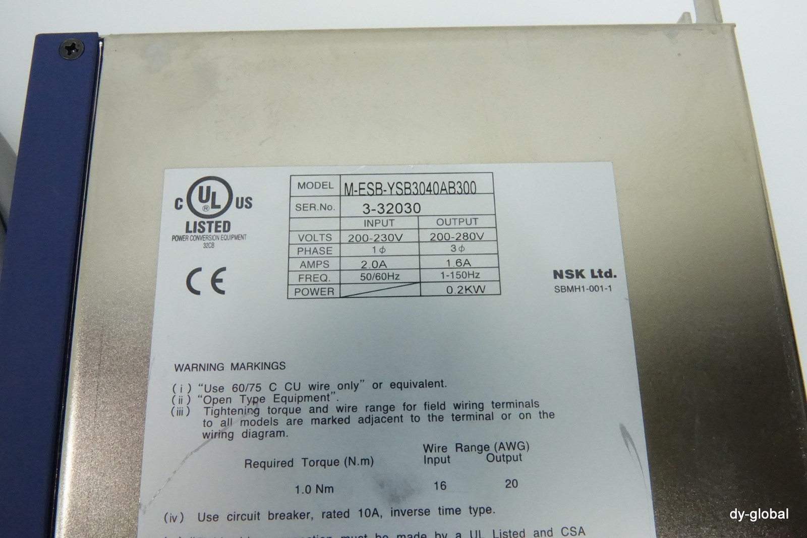 NSK Dynamic Drive Used M-ESB-YSB3040AB300 200W Driver + Cable DRV-I-1003=7C21