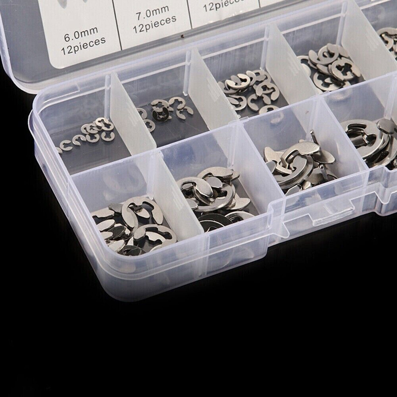 E Clips C Circlip Stainless Steel Kit Retaining Ring Assorted 1.5 to 10mm 120Pcs